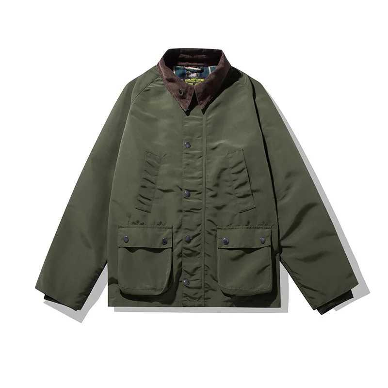 Outdoor Jacket OKONKWO Hunting Oil Wax Jacket Windbreaker Work Coat Outdoor Trekking Travel Camping Hiking Climbing Hunting Clothe Cargo Blazer M24091