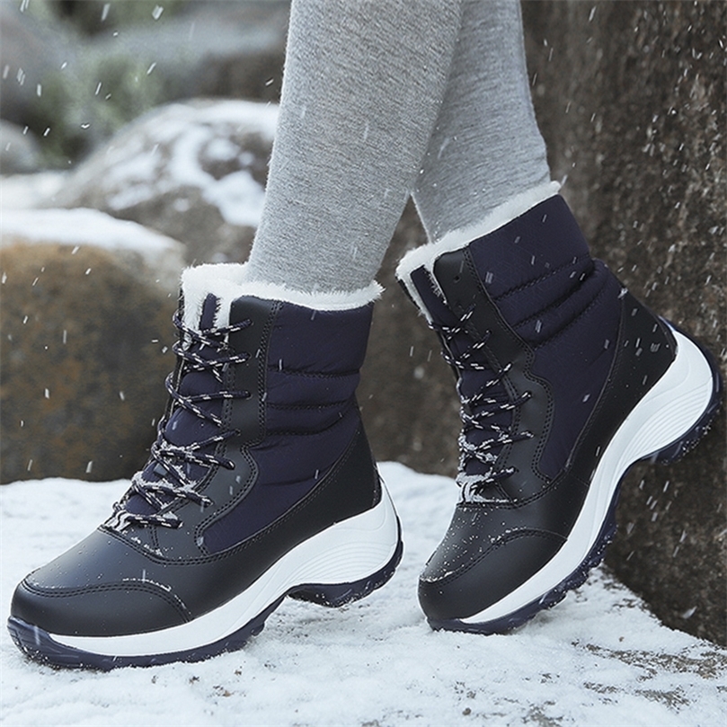 Snow boots for women woolen leather shoes for women platform boots plush boots to keep warm womens boots flat plus size Botas unprinted winter shoes 2