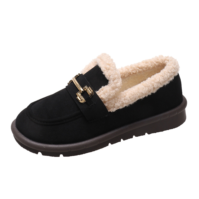 Women's Cozy Fleece Winter Loafers: Warm, Comfy, and Stylish Casual Flat Shoes d972