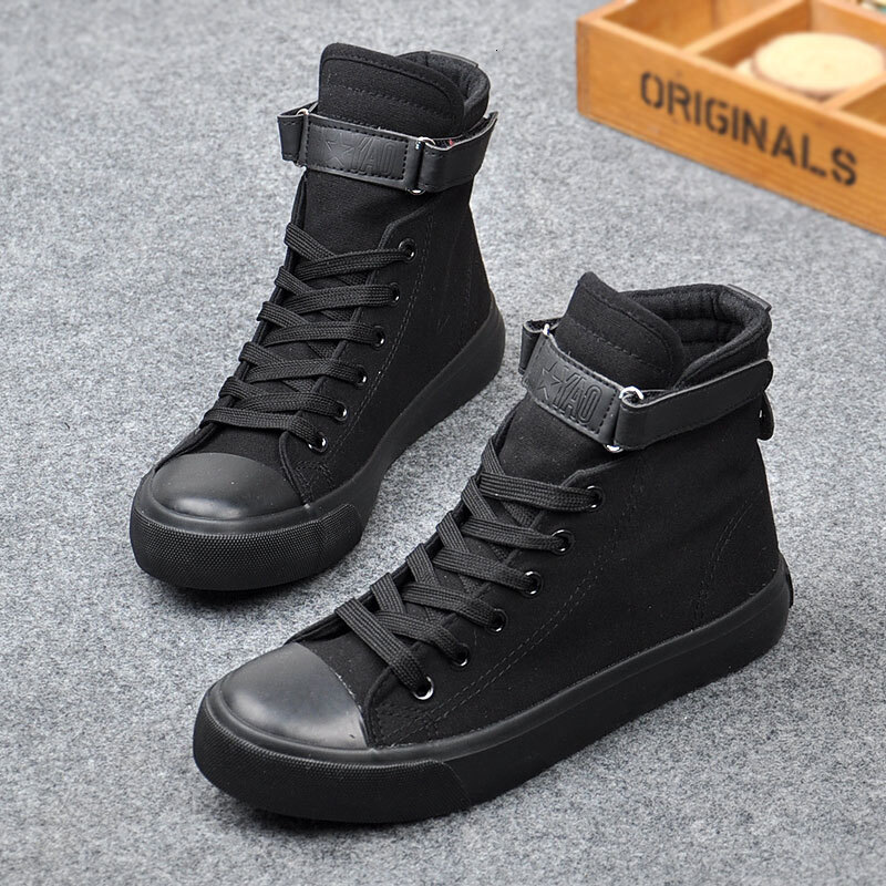 New Fashion High Top Sneakers Canvas Women Casual Shoes White Flat Female Basket Lace Up Solid Trainers Chaussure Femme