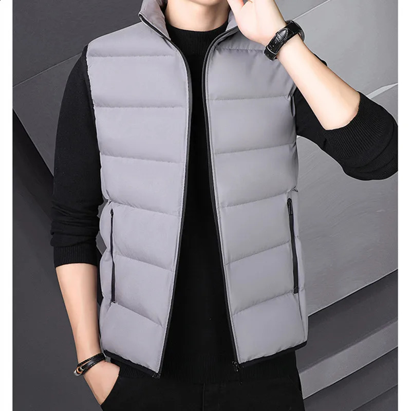 Casual Down Cotton MenS Spring And Autumn And Winter Korean Version Trend Wear A Vest Warm Shoulder Coat Boy 240912