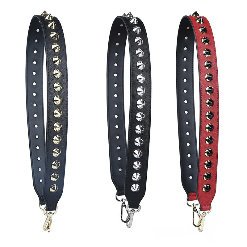 Womens square rivet wide bag shoulder collision color clown wer strap cross body parts Acessorios 240914