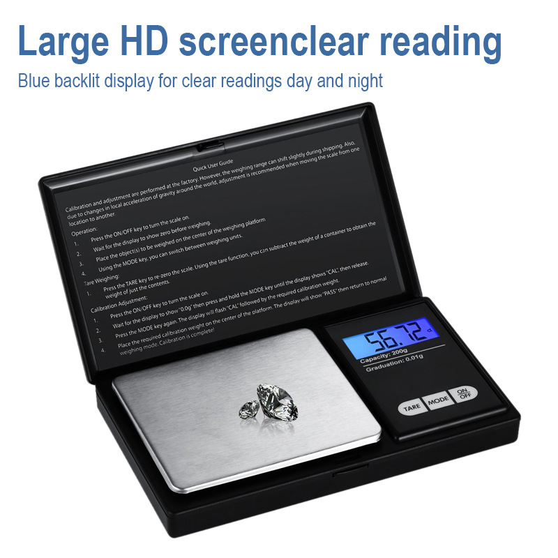 Mini Pocket Digital Scale Silver Weighing Scales Coin Gold Diamond Jewelry Weigh Balance Measurement 500g/0.01G