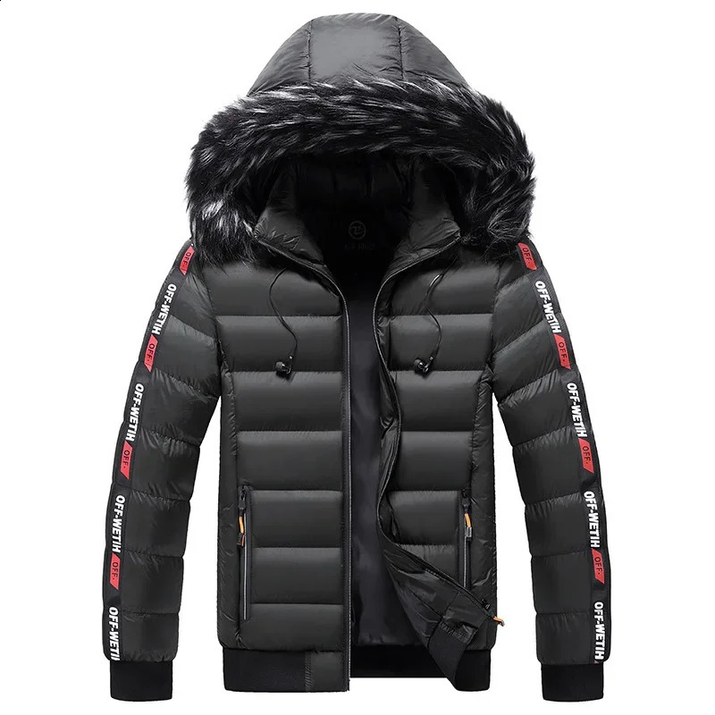 Winter Men Warm Hooded Parkas Jackets Overcoat Coldproof Windbreaker Outwear Parkas Coats Male Outfits Outerwear Clothes 240911