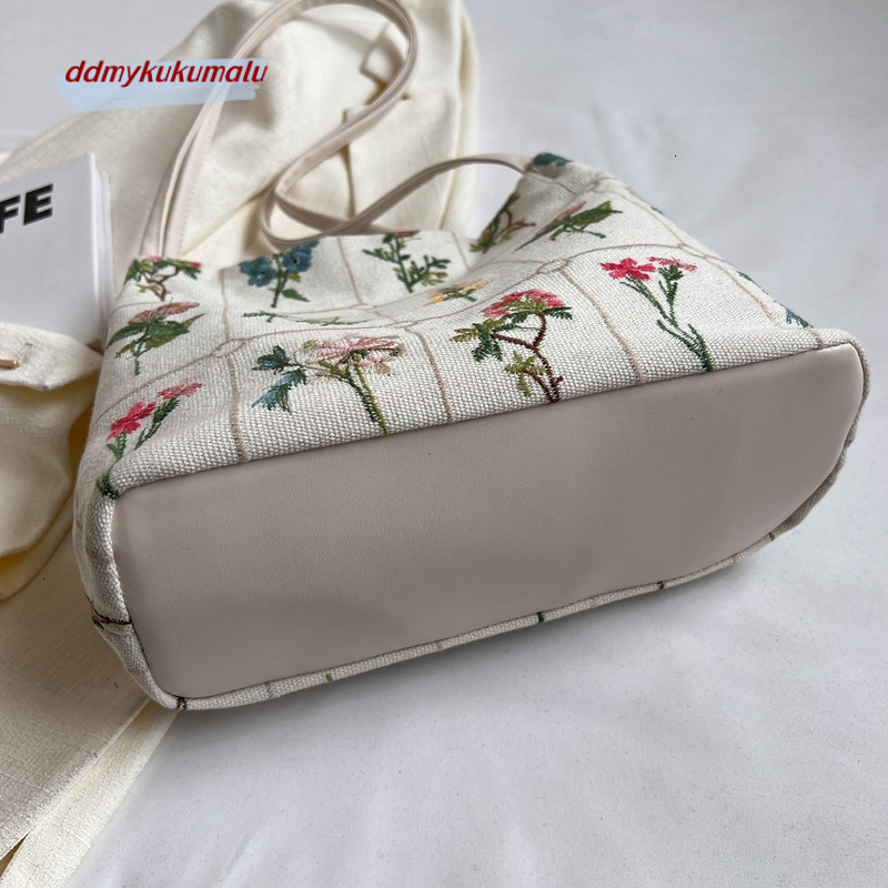 Women Floral Embroidering Designer Shoulder Female Large Capacity Casual Tote Bags for Daily Elegant Sling Handbags 2024 H7.6#24 ddmykukumalu
