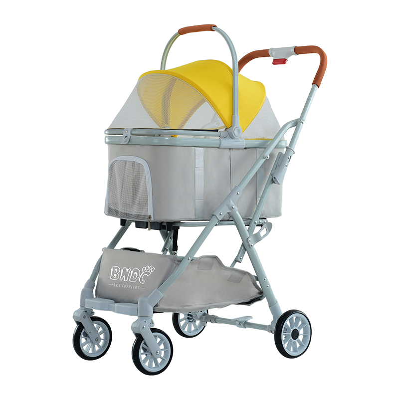 Luxury pet carrier wholesale multi color outdoor travel 4 wheel pet carrier stroller fold dog carrier city walk strolling cart