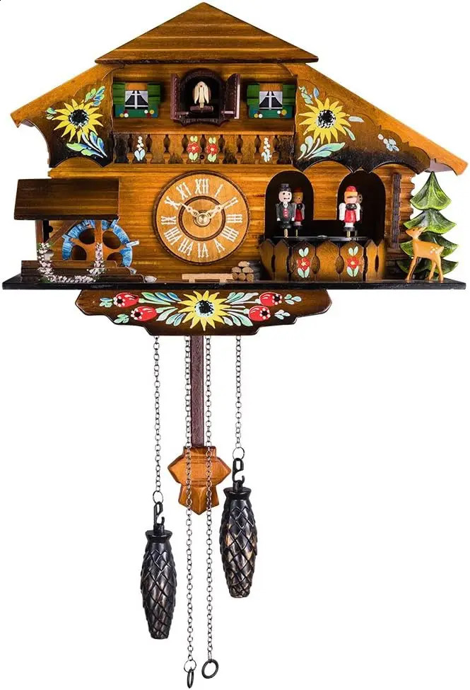 Cuckoo clock pendulum quartz wall black 240919