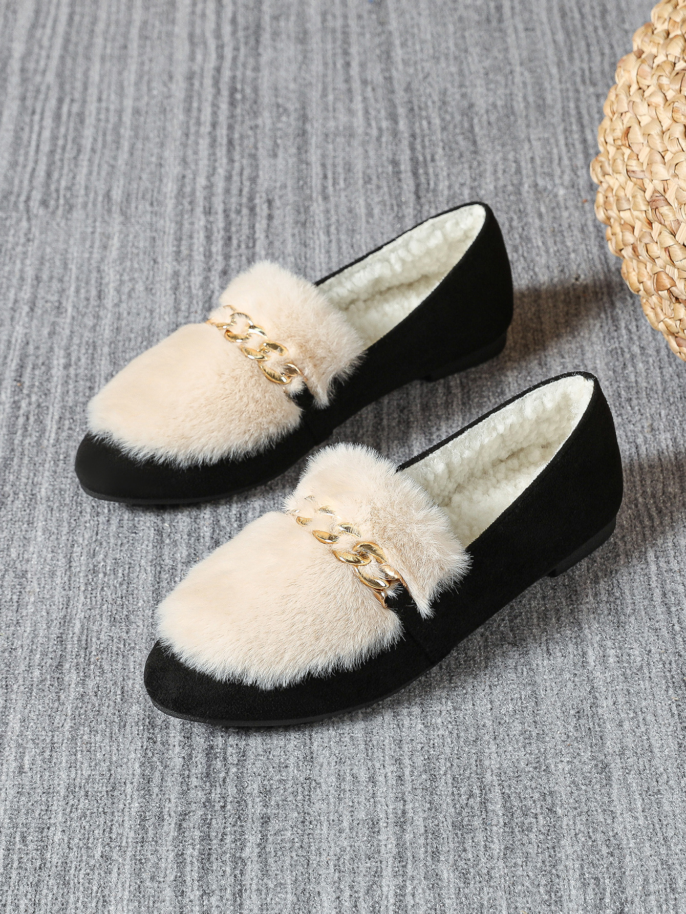 Women Casual Shoes Winter Warm Simple Design Soft Soles Slip On Flat Bottom Comfort Free shipping