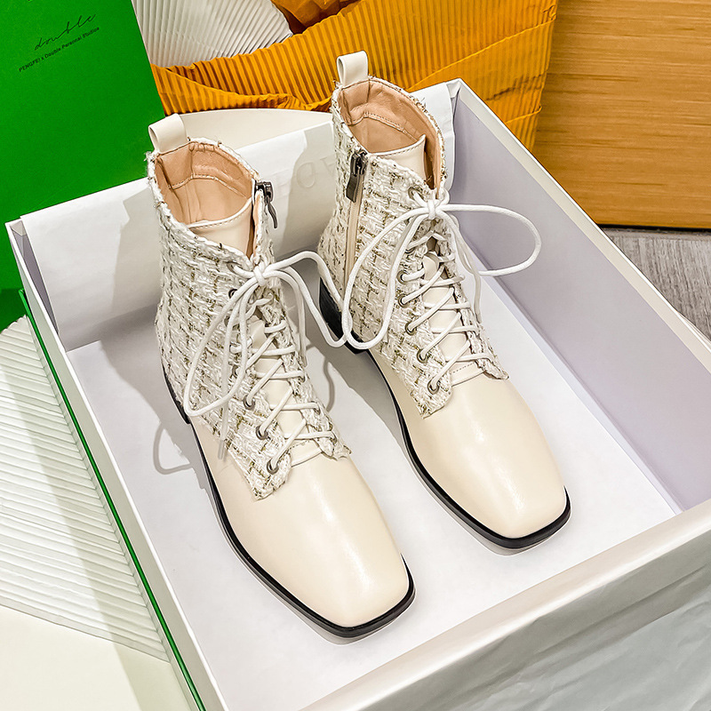 Women's Winter Boots: Trendy Square Toe, Clunky Heel, Comfort Plus Size 35-43 d97d