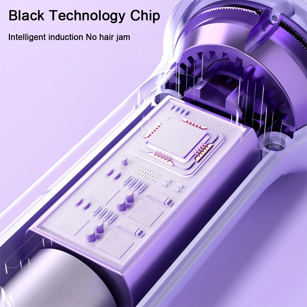 Automatic Curling Iron Rotating Curling Wand Scald Negative Ion Curler 4 Temperature Setting Fast Heating for Home Travel 250206
