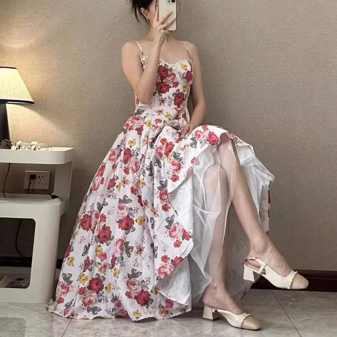 Xmas Sleeveless Maxi Dresses Elegant Ladies V-Neck High Waist Party Dresses for Female Robe Christmas Clothes Festival Sundress 240918