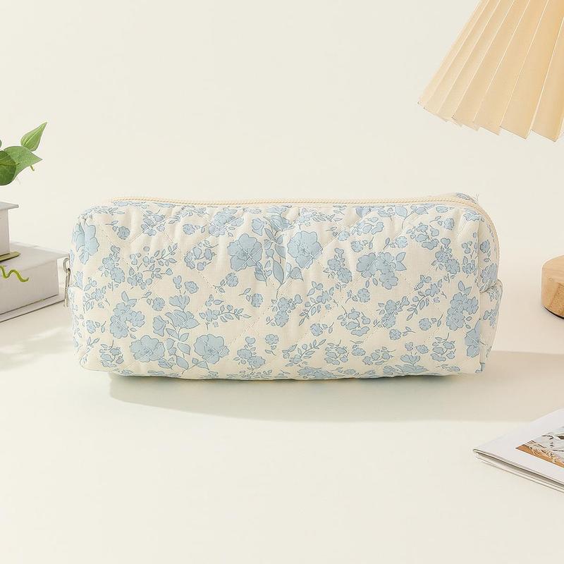 Summer Sizes Large Capacity Quilted Pattern 3 Counts/set Portable Cosmetic Bag Pencil Bat, Zipper Makeup Organizer Pouch for Lipgloss, Spring Versatil