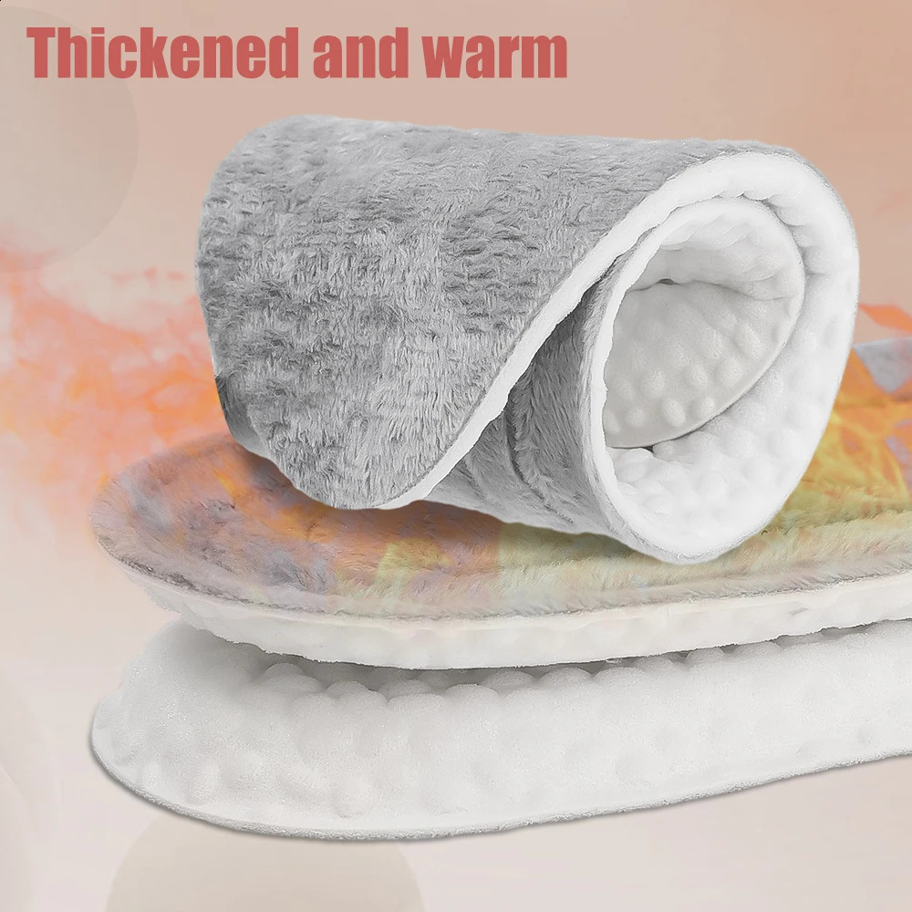 Fleece Self-heating Thermal Insoles for Feet Winter Thicken Wool Memory Foam Shoe Pads Men Women Elastic Snow Boots Sports Shoes 241010