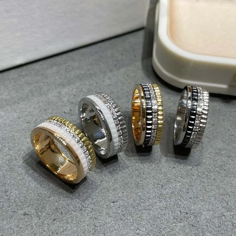 selling high-quality 925 sterling silver rotating gear ring classic fashion jewelry mens and womens accessories 240911