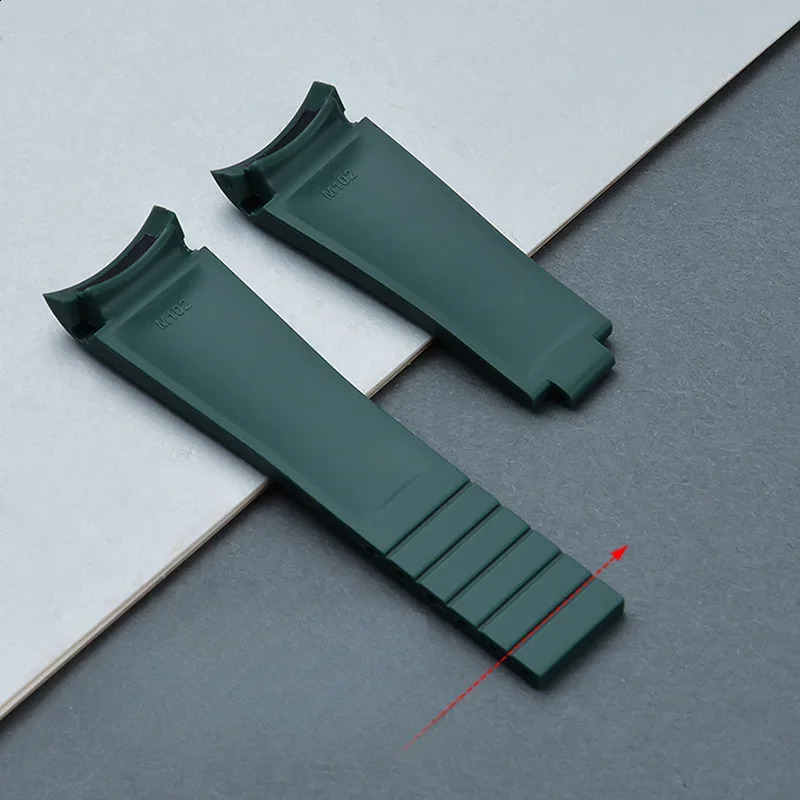 Suitable for Rolex 20 21mm Black Water Ghost Rubber Strap Gmt Submarine Original Solid Stainless Steel Folding Buckle Silicone Watch 240911