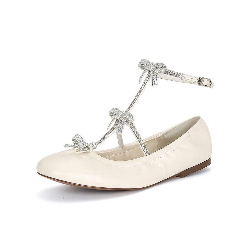 Women's Mary Jane Shoes: Dia Bow Ballet Flats with Water-Resistant Upper 6d32