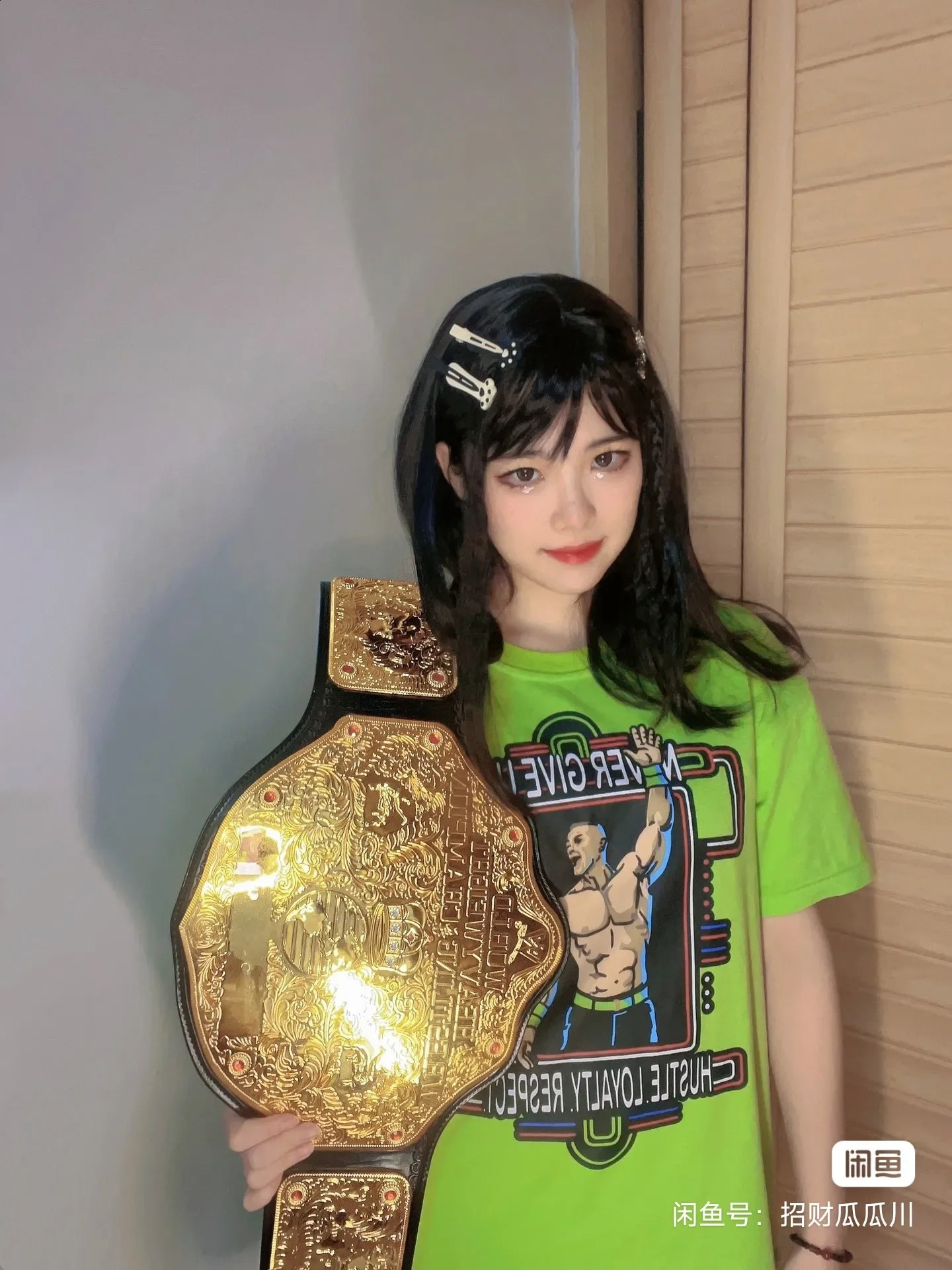 Wrestler 95cm Championship Gold Belt Action Figure Characters Occupation Wrestling Gladiators Belt Anime Figure Toys Cool Gifts 240910