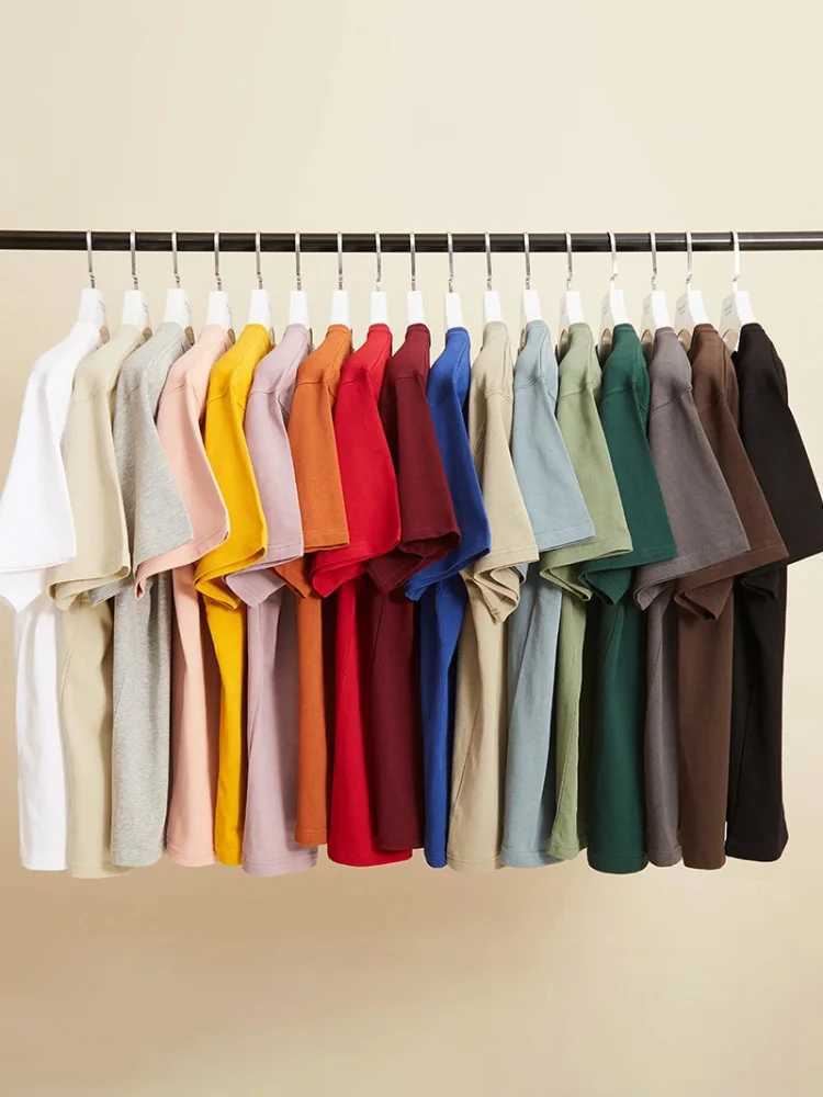 Sypcman Oversized T-Shirt 9.9oz 280 Grams Heavy High Qualtity Men Short Sleeve Tee Cotton Solid Color Customized OEM Streetwear Z240919
