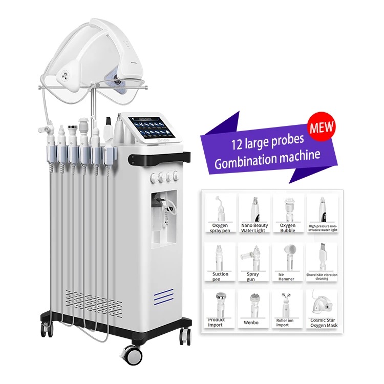 UV Lights PDT Acne LED Facial Care AntiAging Collagen Hydro oxygen spray mask aqua peel O2toDerm LED Dome oxygen Machine