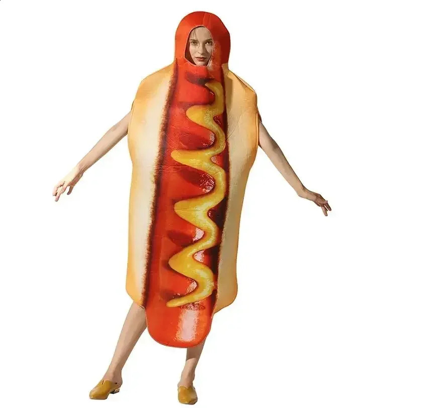 Dog Costumes for Adult Funny 3D Print Halloween Food Sausage Men Women Unisex One-Piece Costume Carnival Jumpsuit 240919