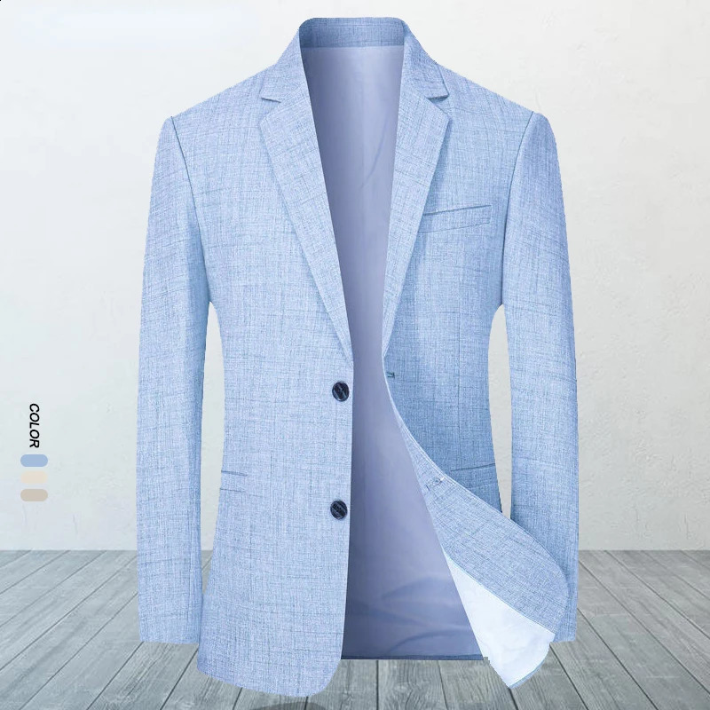 Mens Suit Jacket Thin Blazers Spring Autumn Solid Business Casual Suit Jacket Men Clothing Blazer Hombre Coats 240914