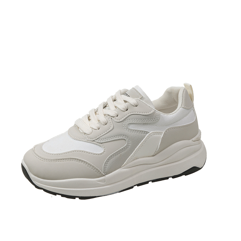 Women Sports Shoes Fashion Simple Design White Sneakers Thick Sole Clunky Shoes Versatile Running Shoes Free shipping