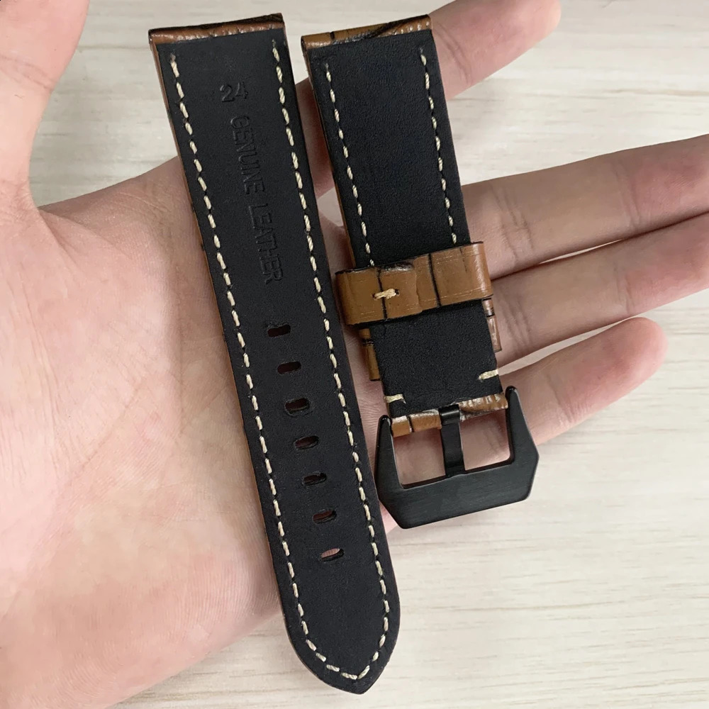 20mm 22mm 24mm 26mm Italian leather strap stainless steel buckle strap wristband 240919