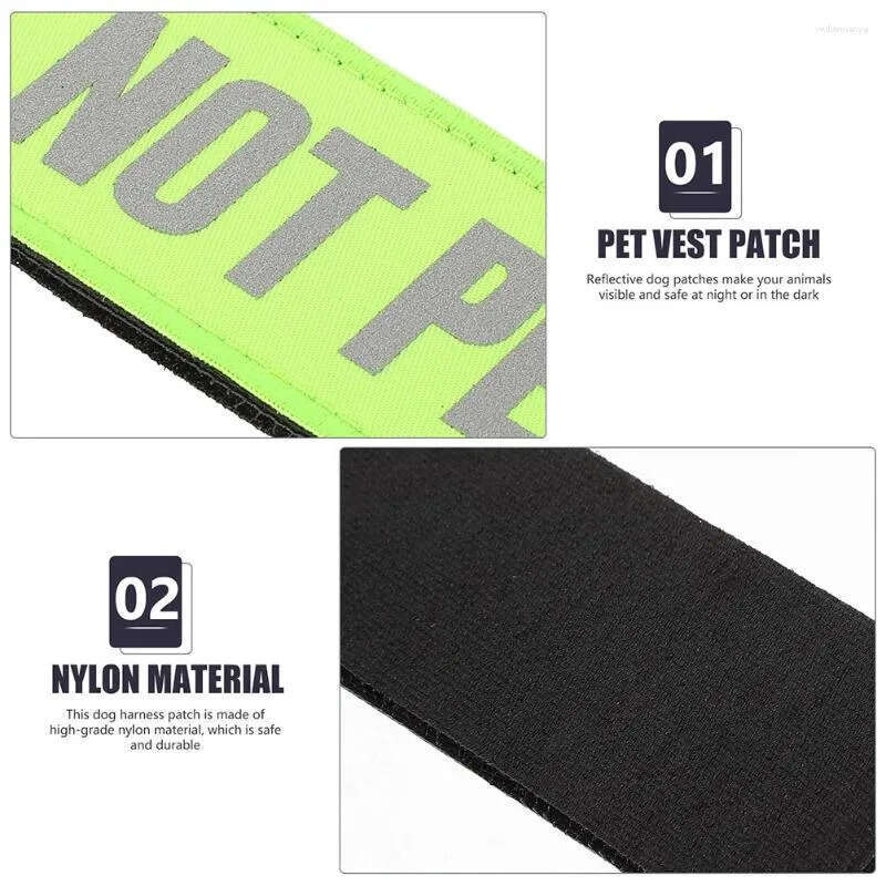 Pcs Dog Collars Service 4 Reflective Patch Tags Patches Puppy Harness Sticky Strap Nylon Labels Es es
