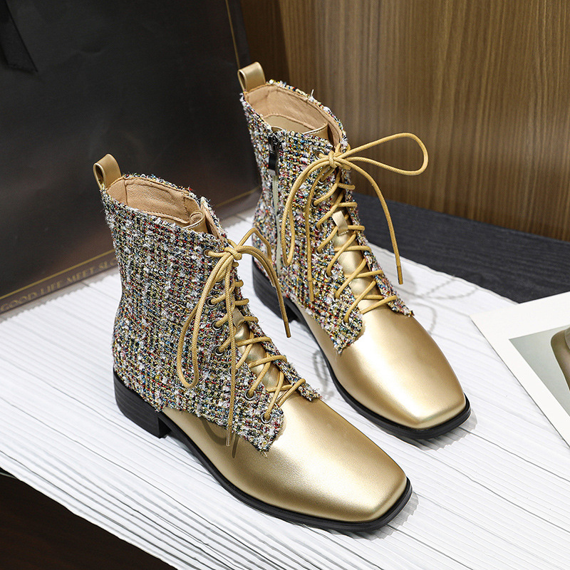 Women's Winter Boots: Trendy Square Toe, Clunky Heel, Comfort Plus Size 35-43 d97d