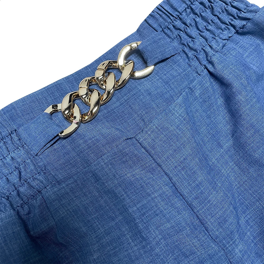 High Waist Solid Color Wide Leg Pants Summer Chic Loose Elegant Metal Flared Pant Office Ladies Straight Holiday Women Trousers y240912