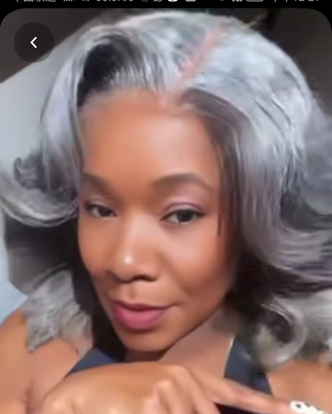 Short bob hairstyle grey human hair wig