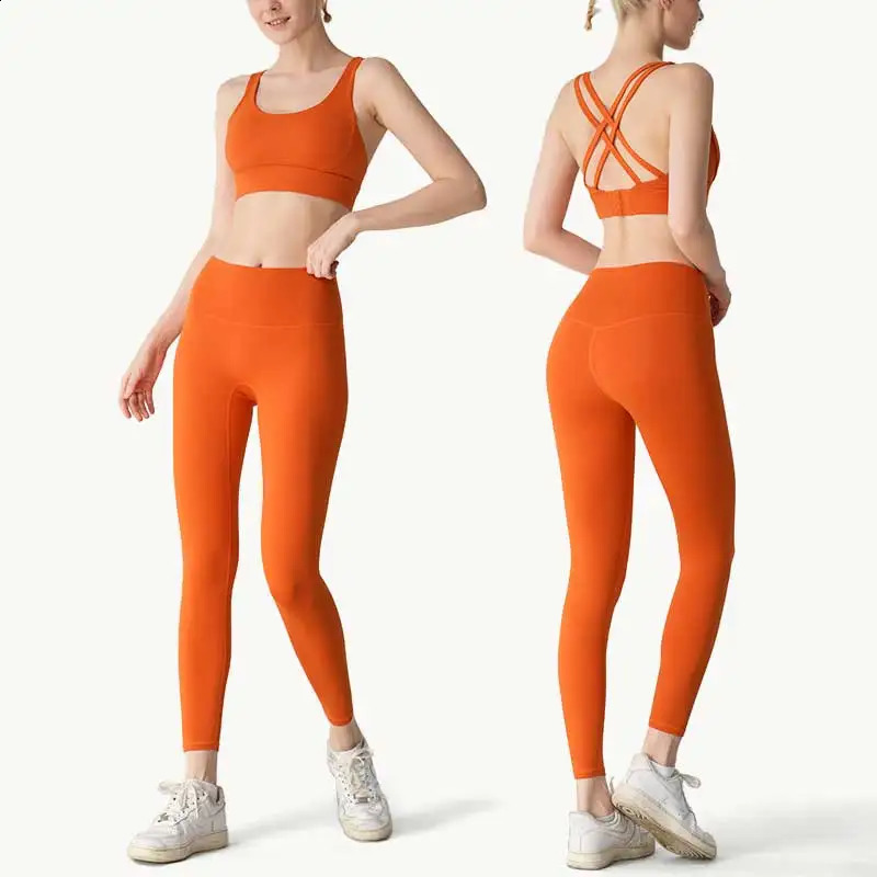 2 Piece Yoga Clothes Womens Tracksuit Athletic Wear Pilates Fitness Suit Gym Workout Push Up Clothes Sports Bra Leggings Suit 240914