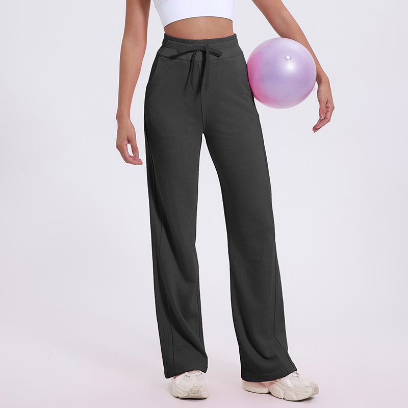5092 Womens Straight Pants Trousers Yoga Pants with Pockets Jogger Sports Gym Running Casual Long Pants