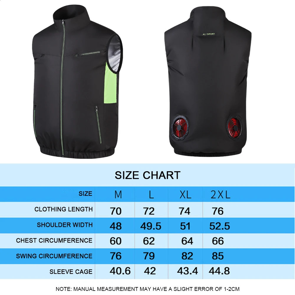 Cooling vest ice fan vest heat-resistant air conditioning clothing breathable sleeveless work clothes 3-speed weather work clothes 240919
