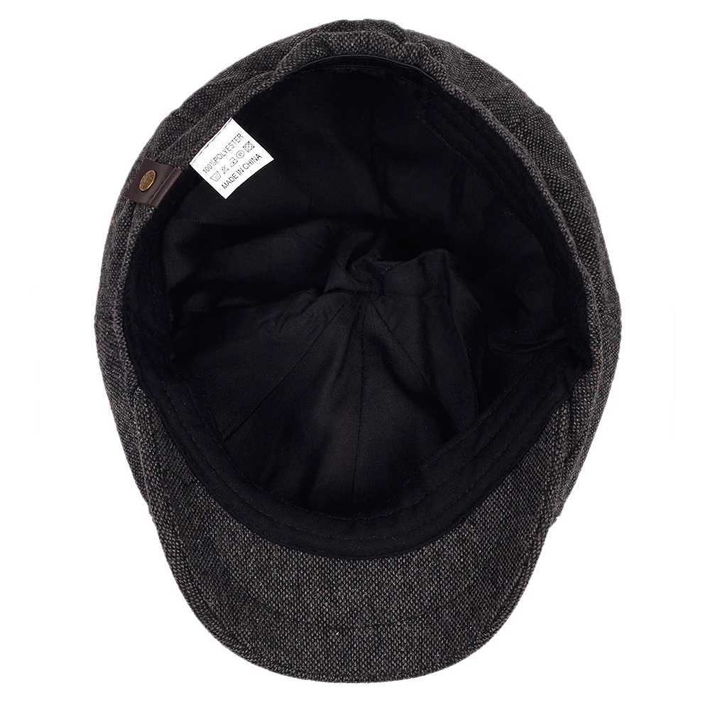 Men Newsboy Hats Peaky Autumn Vintage Herringbone Octagon Cap Women Casual Stripe Berets Gatsby Flat HatX240919
