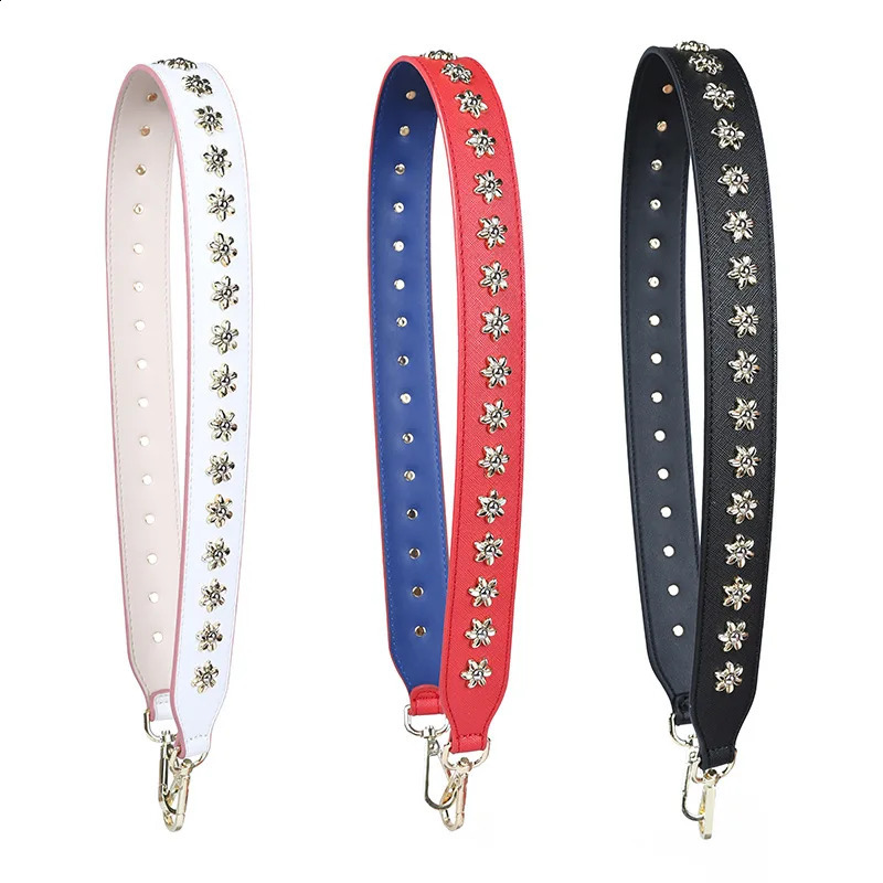 Womens square rivet wide bag shoulder collision color clown wer strap cross body parts Acessorios 240914