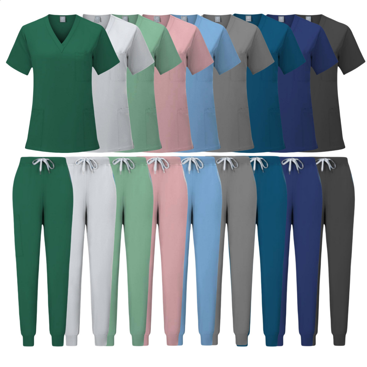 Slim Fit Scrubs Uniform Women Scrub Sets Nursing Accessories Hospital Surgery Gowns Dental Clinic Beauty Salon Workwear 240708