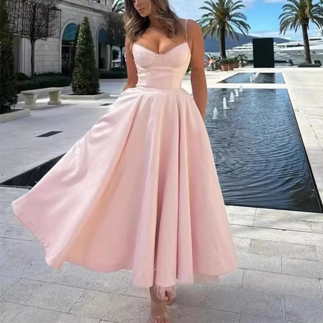 Xmas Sleeveless Maxi Dresses Elegant Ladies V-Neck High Waist Party Dresses for Female Robe Christmas Clothes Festival Sundress 240918