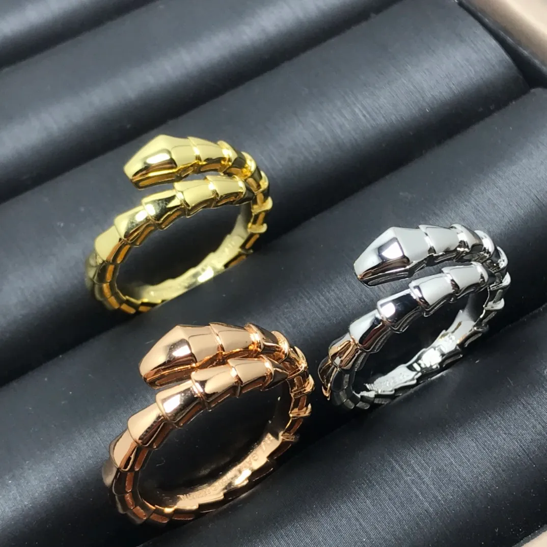 Designer Ring For Women Luxury Classic Nail Ring Diamond Titanium Steel Alloy Gold Plated Diamond Snake Gift Love Ring Mens Womens Gold