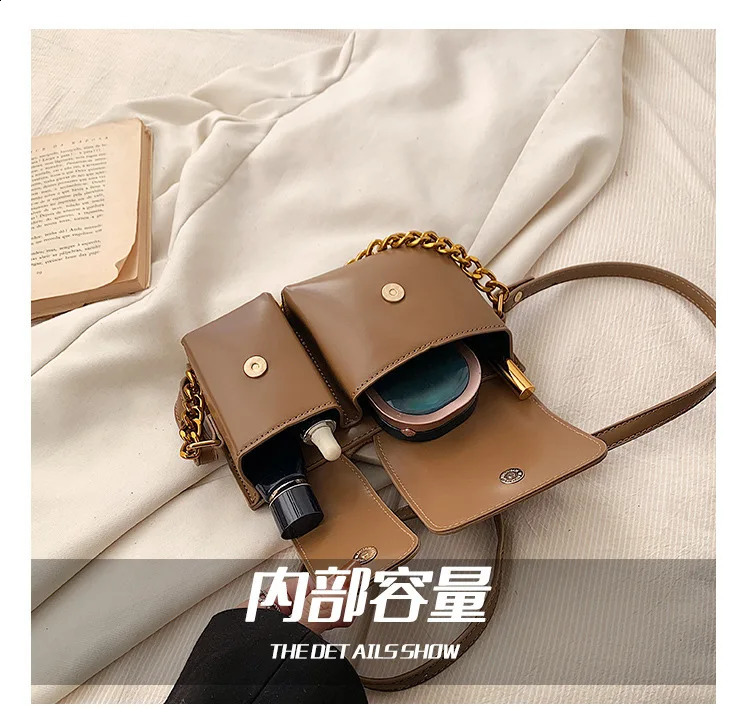 er PU Leather Womens Shoulder Retro Chain Metal Rabbit Crossbody Bag Flap Handbag 240913 7c7c 4