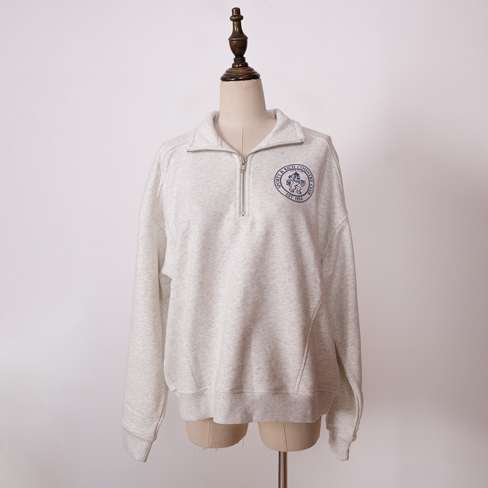 ZESSAM Club Letter Graphic Print Sweatshirt Women Turn-Down Collar Long Sleeve Sporty Female Pullover Vintage Casual Lady Top