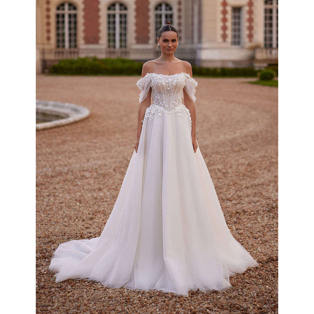 Elegant Dresses A-e Off The Shoulder Appliques wers or-Length Bride Wedding Dress Vestido de novia Custom Made
