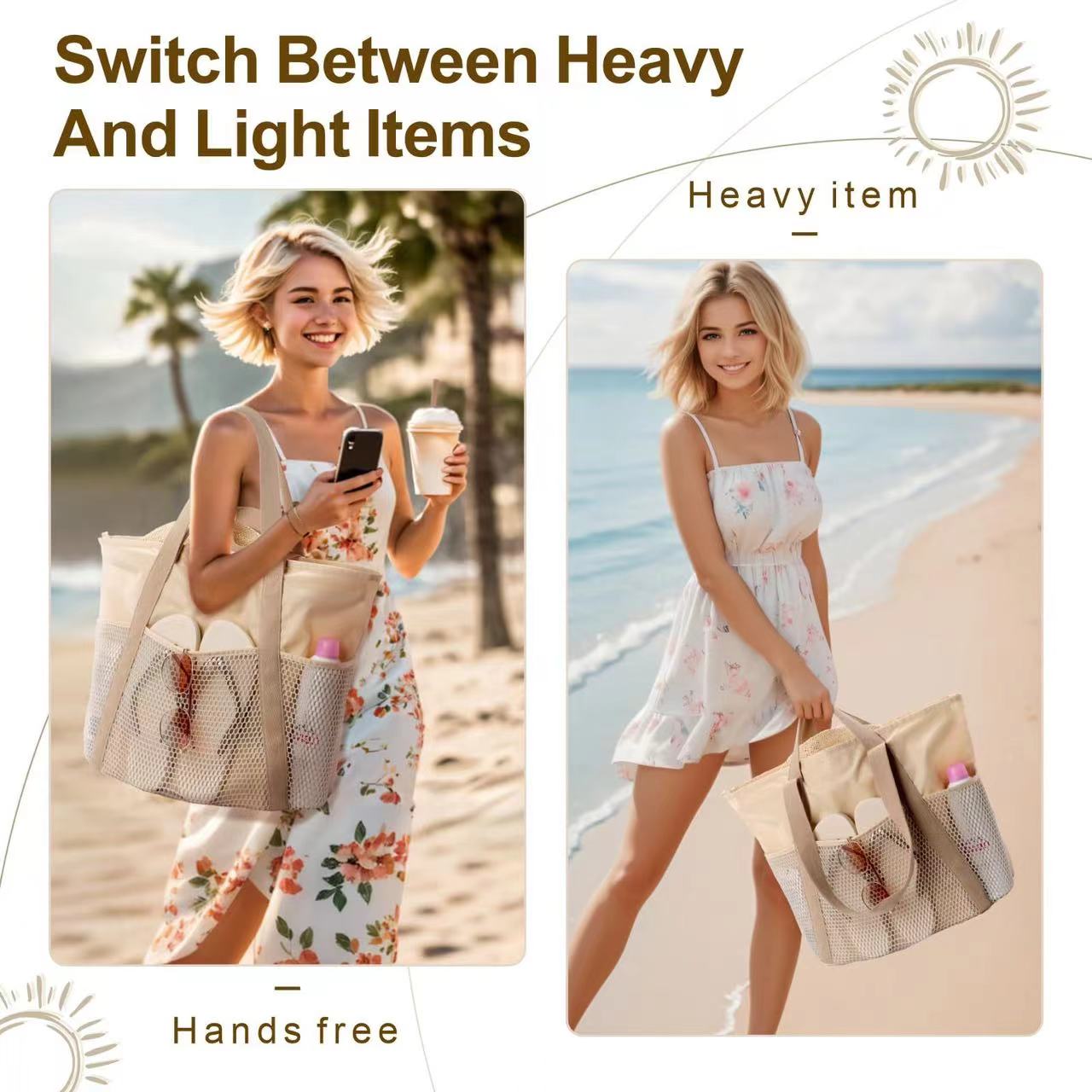 L1269 Women Shoulder Bag Women Lady Shopper Bag Portable Handbags For Beach