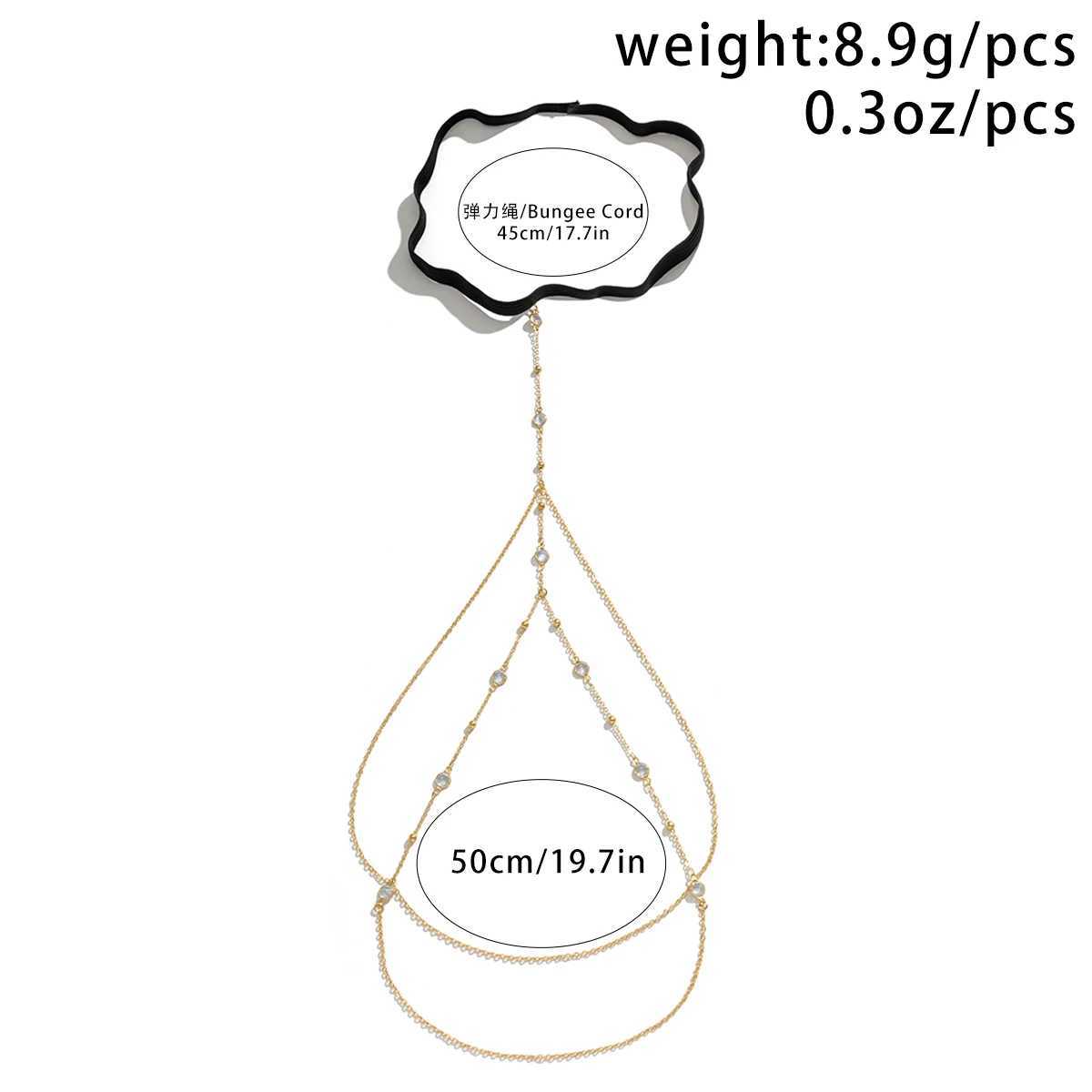 Other Fashion Accessories Bohemian Crystal Cross Leg High Chain Womens Sexy Elastic Double Layer Water Diamond Wire Adjustable Body Jewelry H240919