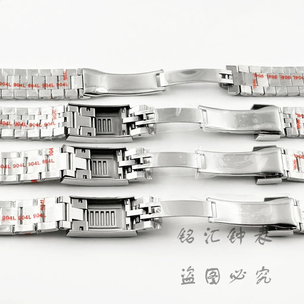 20MM Wide Silver Presidential Solid Bracelet 904L Stainless Steel Lock Wristband Used for Sub Log NH34 NH35 Cases 240911