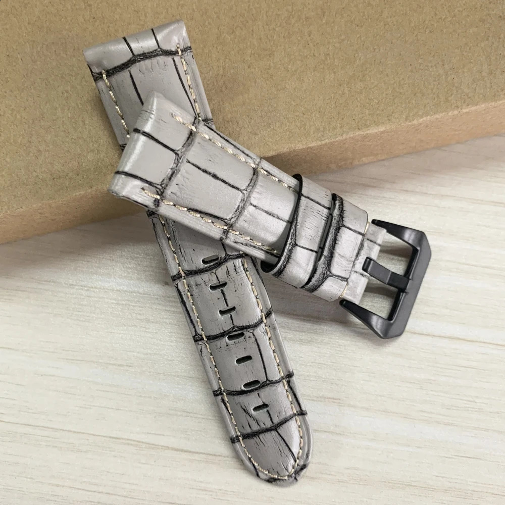 20mm 22mm 24mm 26mm Italian leather strap stainless steel buckle strap wristband 240919