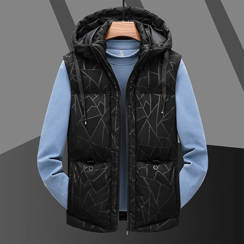 Men Clothing Waistcoat Sleeveless Coat Man Winter Warn Vests Mens Hood Vest Down Vests Men Sleeveless Jacket Vests 240912