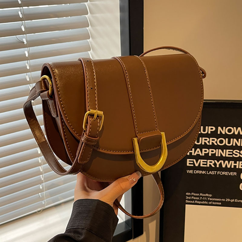 new Small totes handbags high quality shoulder solid color all-in-one underarm saddle messenger bags woman