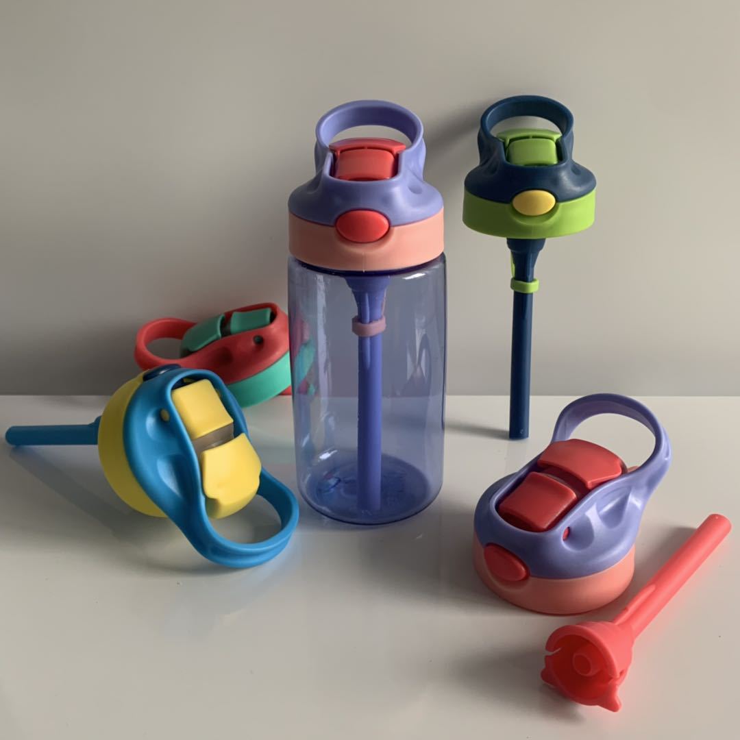 16oz plastic kids with lids straw 480ml children water bottle drinking tumbler for student portable unbreakable sippy cup blue green red purple custom