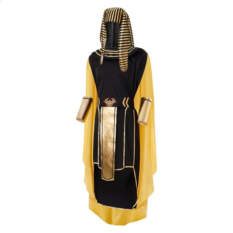 Mens Egyptian Pharaoh Costume Set 7 Pcs King of Egypt King Tut Cosplay Sets Halloween Cosplay Outfits 240919